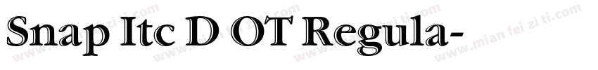 Snap Itc D OT Regula字体转换